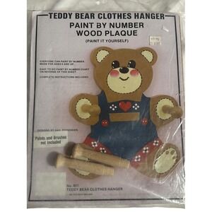 Distinctive Expressions Teddy Bear Clothes Hanger Wood Plaque Paint By Number